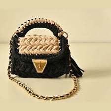 Midnight Elegance Crochet Handbag