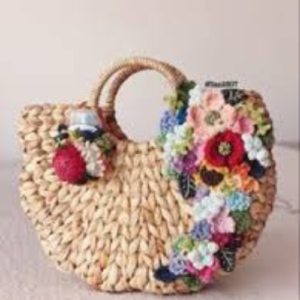 african flower crochet purse
